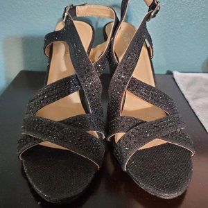 Sparkle black wedges